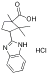 Molecular Structure of 1185300-27-9 (3-(1H-Benzoimidazol-2-yl)-1,2,2-trimethyl-cyclopentanecarboxylic acid hydrochloride)