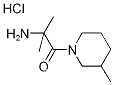 Molecular Structure of 1220034-83-2 (2-Amino-2-methyl-1-(3-methyl-1-piperidinyl)-1-propanone hydrochloride)