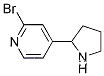 Molecular Structure of 1260665-46-0 (2-Bromo-4-(2-pyrrolidinyl)pyridine)