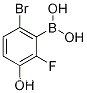 Molecular Structure of 1309980-99-1 (2-Fluoro-3-hydroxy-6-bromophenylboronic acid)