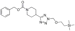 Molecular Structure of 1313712-41-2 (4-[2-(2-TriMethylsilanyl-ethoxyMethyl)-2H-tetrazol-
5-yl]-piperidine-1-carboxylic acid benzyl ester)
