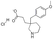 Molecular Structure of 176524-06-4 (3-(4-METHOXYBENZYL)PIPERIDINE-3-ETHYLCARBOXYLATE HYDROCHLORIDE)