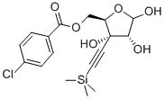 Molecular Structure of 199787-18-3 (5-O-(P-CHLOROBENZOYL)-3-C-(2-TRIMETHYLSILYLETHYNYL)-D-RIBOFURANOSE)