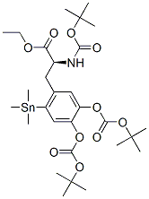 N-(tert-butoxycarbonyl)-3,4-di(tert-butoxycarbonyloxy)-6-(trimethylstannyl)-L-phenylalanine ethyl ester