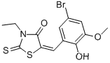Molecular Structure of 359899-47-1 ((5E)-5-(5-bromo-2-hydroxy-3-methoxybenzylidene)-3-ethyl-2-thioxo-1,3-thiazolidin-4-one)
