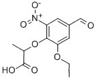 Molecular Structure of 812642-72-1 (2-(2-ethoxy-4-formyl-6-nitrophenoxy)propanoic acid)