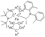 Molecular Structure of 849924-76-1 ((R)-1-[(S)-2-(DI-TERT.-BUTYLPHOSPHINO)FERROCENYL]ETHYLBIS(2-METHYLPHENYL)PHOSPHI)
