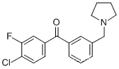 Molecular Structure of 898770-54-2 (4-CHLORO-3-FLUORO-3'-PYRROLIDINOMETHYL BENZOPHENONE)