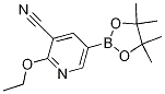 Molecular Structure of 1218791-35-5 (2-ethoxy-5-(4,4,5,5-tetramethyl-1,3,2-dioxaborolan-2-yl)pyridine-3-carbonitrile)