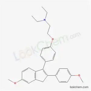 Molecular Structure of 436-52-2 (N,N-diethyl-2-{4-[6-methoxy-2-(4-methoxyphenyl)-1H-inden-3-yl]phenoxy}ethanamine)