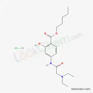 Molecular Structure of 14025-62-8 (pentyl 4-[(N,N-diethylglycyl)amino]-2-hydroxybenzoate hydrochloride (1:1))