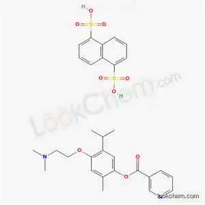Molecular Structure of 16872-28-9 (naphthalene-1,5-disulfonic acid - 4-[2-(dimethylamino)ethoxy]-2-methyl-5-(propan-2-yl)phenyl pyridine-3-carboxylate (1:1))