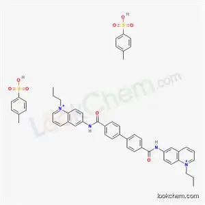 Molecular Structure of 18355-45-8 (6,6'-(p,p'-Biphenylylenebis(carbonylimino))bis(1-propylquinolinium) ditosylate)