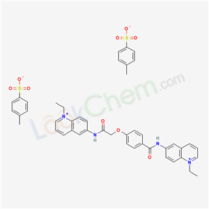 Quinolinium, 1-ethyl-6-(alpha-((1-ethylquinolinium-6-yl)carbamoyl)-p-anisamido)-, di-p-toluenesulfonate