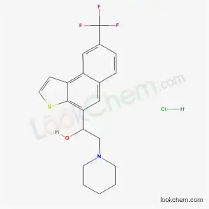 Molecular Structure of 37094-61-4 (2-(piperidin-1-yl)-1-[8-(trifluoromethyl)naphtho[2,1-b]thiophen-4-yl]ethanol hydrochloride (1:1))