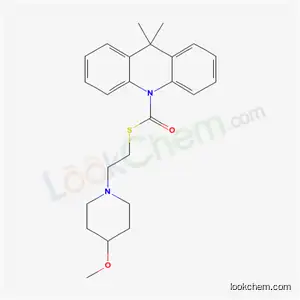 10(9H)-Acridinecarbothioic acid, 9,9-dimethyl-, S-(2-(4-methoxy-1-pipe ridinyl)ethyl) ester