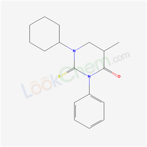 1-cyclohexyl-5-methyl-3-phenyl-2-sulfanylidene-1,3-diazinan-4-one cas  6640-04-6