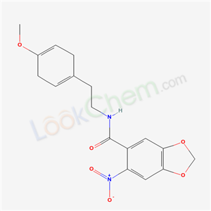 N-[2-(4-methoxy-1-cyclohexa-1,4-dienyl)ethyl]-6-nitro-benzo[1,3]dioxole-5-carboxamide cas  20286-86-6