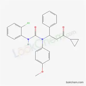 Molecular Structure of 5490-86-8 (3-(2-chlorophenyl)-1-(3-cyclopropyl-3-oxo-1-phenylpropyl)-1-(4-methoxyphenyl)urea)