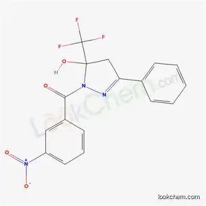 Molecular Structure of 5795-34-6 (1-[(3-nitrophenyl)carbonyl]-3-phenyl-5-(trifluoromethyl)-4,5-dihydro-1H-pyrazol-5-ol)