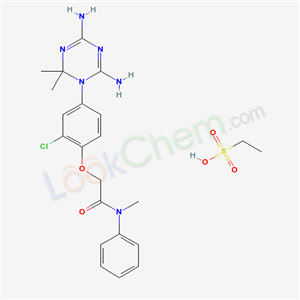 2-[2-chloro-4-(4,6-diamino-2,2-dimethyl-1,3,5-triazin-1-yl)phenoxy]-N-methyl-N-phenyl-acetamide; ethanesulfonic acid cas  50507-88-5