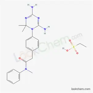Molecular Structure of 50508-04-8 (ethanesulfonic acid - 2-[4-(4,6-diamino-2,2-dimethyl-1,3,5-triazin-1(2H)-yl)phenyl]-N-methyl-N-phenylacetamide (1:1))