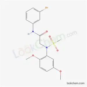 Molecular Structure of 6211-51-4 (N-(3-bromophenyl)-N~2~-(2,5-dimethoxyphenyl)-N~2~-(methylsulfonyl)glycinamide)