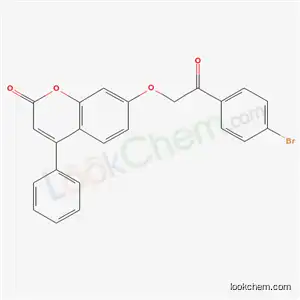Molecular Structure of 6625-85-0 (7-[2-(4-bromophenyl)-2-oxoethoxy]-4-phenyl-2H-chromen-2-one)