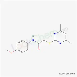Molecular Structure of 5998-79-8 (2-[(4,6-dimethylpyrimidin-2-yl)sulfanyl]-N-(4-methoxyphenyl)acetamide)