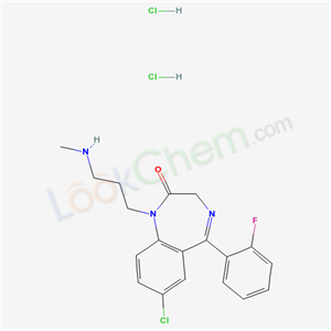 2H-1,4-BENZODIAZEPIN-2-ONE,7-CHLORO-5-(2-FLUOROPHENYL)-1,3-DIHYDRO-1-[3-(METHYLAMINO)PROPYL]-,2HCL