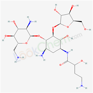 D-Streptamine, O-2,6-diamino-2,6-dideoxy-alpha-D-glucopyranosyl-(1-4)-O-(beta-D-xylofuranosyl-(1-5))-N(sup 1)-(4-amino-2-hydroxy-1-oxobutyl)-2-deoxy-