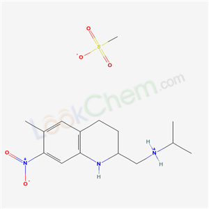(Isopropyl)((1,2,3,4-tetrahydro-6-methyl-7-nitro-2-quinolyl)methyl)ammonium methanesulphonate cas  22982-78-1