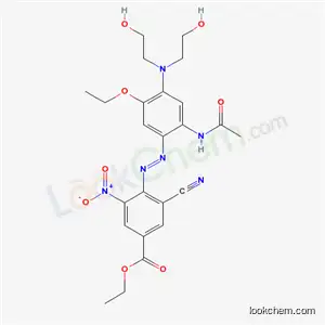 Molecular Structure of 82760-40-5 (ethyl 4-[[2-(acetylamino)-4-[bis(2-hydroxyethyl)amino]-5-ethoxyphenyl]azo]-3-cyano-5-nitrobenzoate)