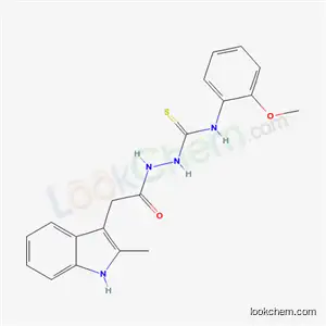 1H-Indole-3-acetic acid, 2-methyl-, 2-(((2-methoxyphenyl)amino)thioxomethyl)hydrazide