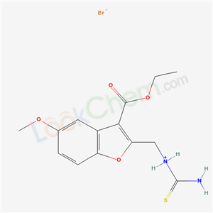 3-BENZOFURANCARBOXYLIC ACID 5-METHOXY-2-((THIOUREIDO)METHYL)-,ETHYL ESTER HBR
