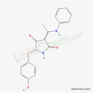 Molecular Structure of 33016-13-6 ((3Z)-5-(4-hydroxybenzyl)-3-[1-(phenylamino)ethylidene]pyrrolidine-2,4-dione)