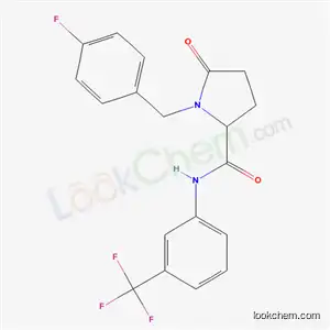 Molecular Structure of 59749-51-8 (1-(4-fluorobenzyl)-5-oxo-N-[3-(trifluoromethyl)phenyl]prolinamide)