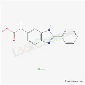 Molecular Structure of 62467-78-1 (2-(2-phenyl-1H-benzimidazol-6-yl)propanoic acid hydrochloride)
