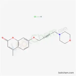 Molecular Structure of 67268-55-7 (4-methyl-7-[(4-morpholin-4-ylbut-2-yn-1-yl)oxy]-2H-chromen-2-one hydrochloride)