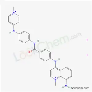 Molecular Structure of 68772-14-5 (8-amino-1-methyl-4-{[4-({4-[(1-methylpyridinium-4-yl)amino]phenyl}carbamoyl)phenyl]amino}quinolinium diiodide)