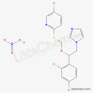 Molecular Structure of 71821-37-9 (Pyridine, 5-chloro-2-(((1-(2,4-dichlorophenyl)-2-(1H-imidazol-1-yl)eth oxy)methyl)thio)-, mononitrate)