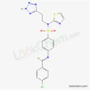 Molecular Structure of 78311-69-0 (4-{[(1E)-(4-chlorophenyl)methylidene]amino}-N-[2-(2H-tetrazol-5-yl)ethyl]-N-1,3-thiazol-2-ylbenzenesulfonamide)