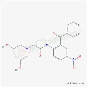 Molecular Structure of 80166-48-9 (N~2~,N~2~-bis(2-hydroxyethyl)-N-methyl-N-[4-nitro-2-(phenylcarbonyl)phenyl]glycinamide)