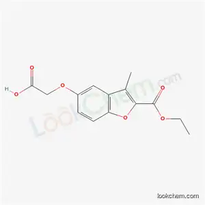 Molecular Structure of 82039-83-6 ({[2-(ethoxycarbonyl)-3-methyl-1-benzofuran-5-yl]oxy}acetic acid)