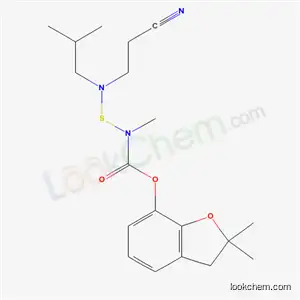 Molecular Structure of 82560-74-5 ((2,2-dimethyl-3H-benzofuran-7-yl) N-(2-cyanoethyl-(2-methylpropyl)amin o)sulfanyl-N-methyl-carbamate)