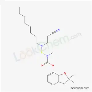 Molecular Structure of 82560-75-6 ((2,2-dimethyl-3H-benzofuran-7-yl) N-(2-cyanoethyl-octyl-amino)sulfanyl -N-methyl-carbamate)