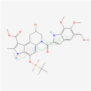 3H-PYRROLO[3,2-F]QUINOLINE-1-CARBOXYLIC ACID,6,7,8,9-TETRAHYDRO-8-BROMO-4-(((1,1- DIMETHYLETHYL)DIMETHYLSILYL) OXY) -2-METHYL-6-((5,6,7-TRIMETHOXY-1H-INDOL-2-YL)CARBONYL)-,METHYL ESTER