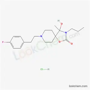 Molecular Structure of 134070-14-7 (8-[2-(4-fluorophenyl)ethyl]-4-hydroxy-4-methyl-3-propyl-1-oxa-3,8-diazaspiro[4.5]decan-2-one hydrochloride)