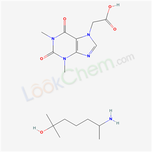 1,2,3,6-Tetrahydro-1,3-dimethyl-2,6-dioxo-7H-purine-7-acetic acid,compound with 6-amino-2-methylheptan-2-ol (1:1)