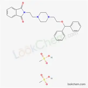 Molecular Structure of 116685-89-3 (2-(2-{4-[2-(diphenylmethoxy)ethyl]piperazin-1-yl}ethyl)-1H-isoindole-1,3(2H)-dione dimethanesulfonate)